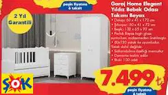 GARAJ HOME ELEGANT YILDIZ BEBEK ODASI TAKIMI BEYAZ